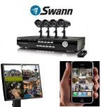 Swann SW343-2PC /598949 The Perfect Security Kit for Home or Business Surveillance Security Recorder Kit with 4 Channel DVR and 4 Cameras with 27 IR LEDsView all four cameras in live mode with a downloadable iPhone 'app'with 500 GB / 30 Days Continuous Recording Built-in Memory, 4 Pro-555 CCD Cameras, H264 Latest Recording Technology and Simple Web Connection for Remote Viewing (Up to 50ft/15m Brilliant Night Vision)