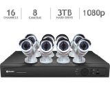 Swann 16 Channel HD NVR Security System with 3TB HDD and 8 3MP HD IP Cameras